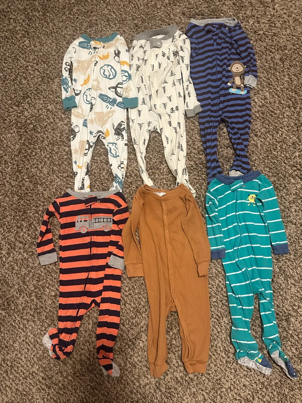 Kids Striped Orange and Black One-Piece Pajamas